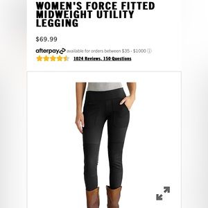 Carhartt WOMEN'S FORCE FITTED MIDWEIGHT UTILITY LEGGING size small